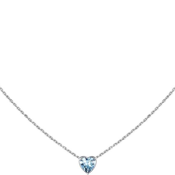 925 Sterling Silver Pendant Necklaces for Women, Heart/Round Birthstone Necklace - Picture 1 of 7